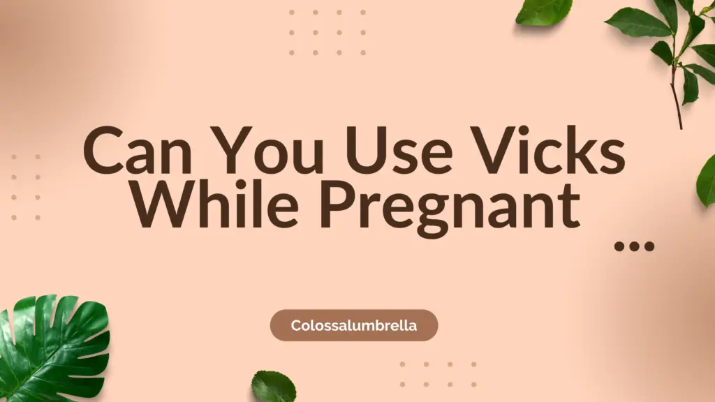 Can You Use Vicks While Pregnant