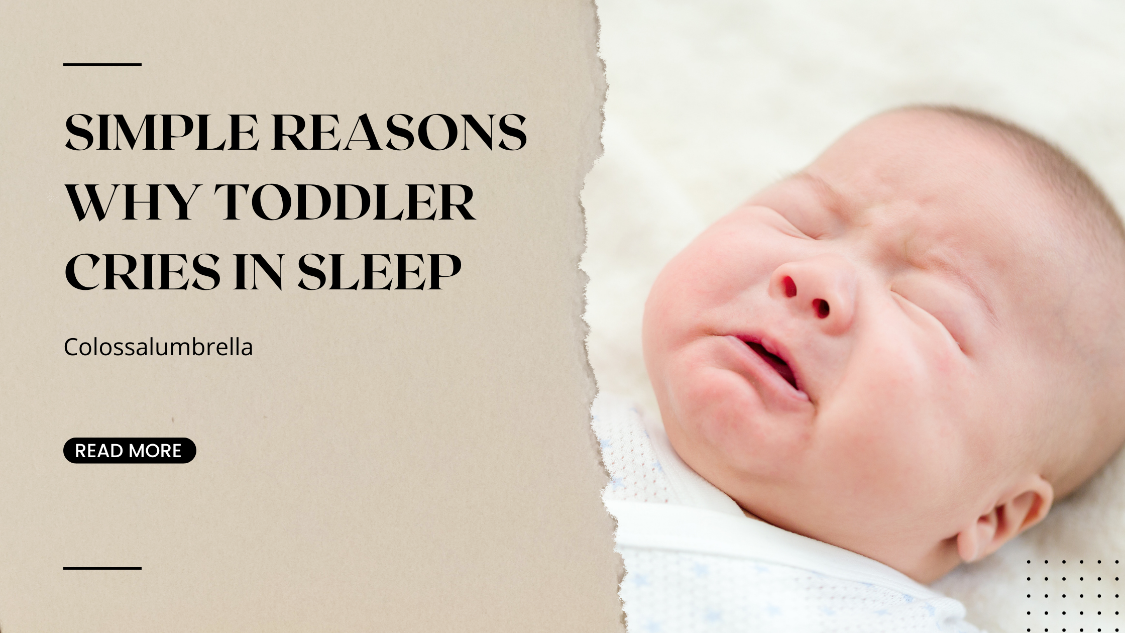 why toddler cries in sleep