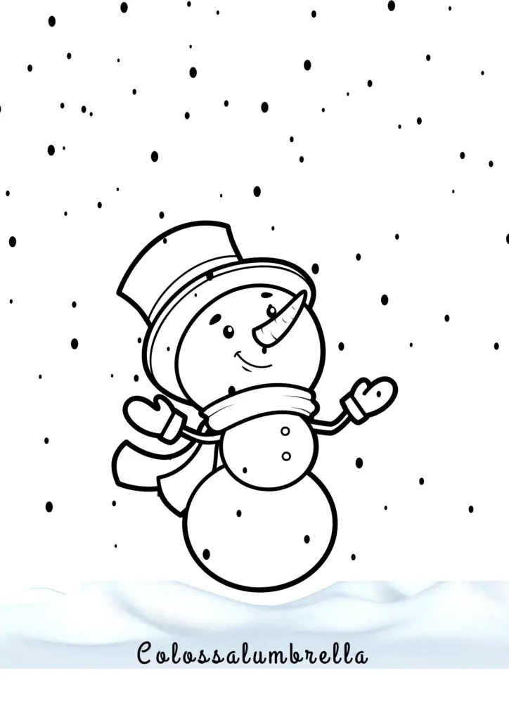 Christmas coloring pages free printable - Snowman