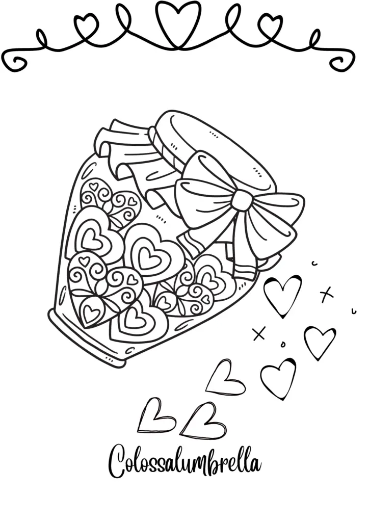 valentines day coloring pages_cute hearts