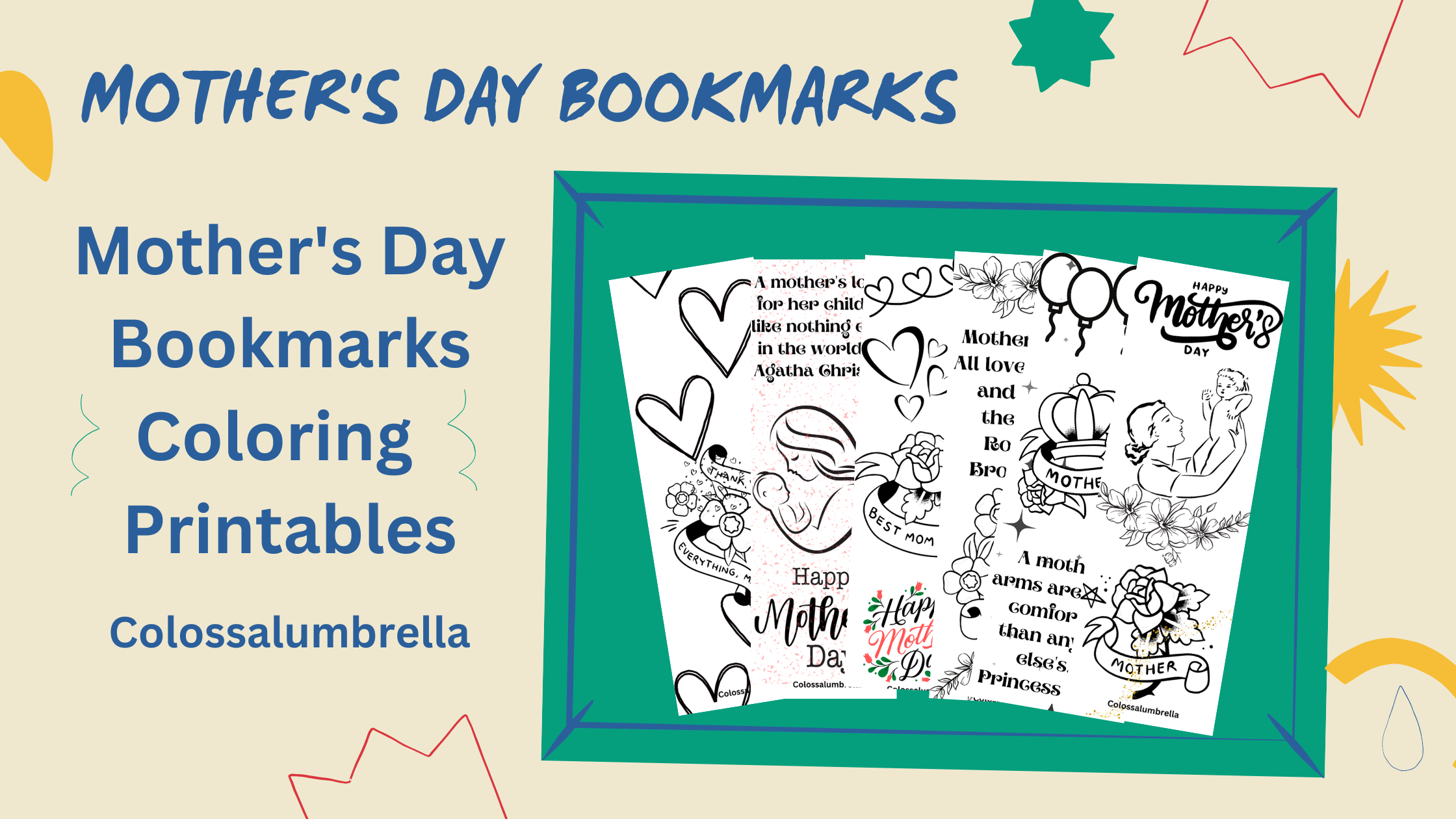 10 Beautiful Mothers Day bookmarks for kids