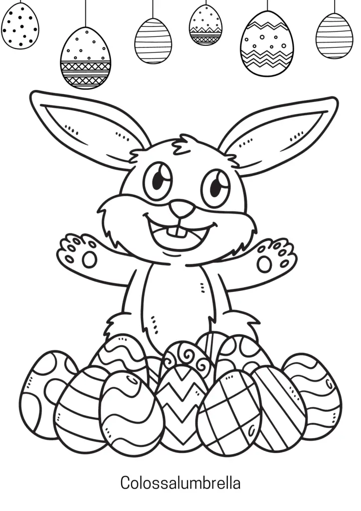 Cute Bunny - Free Printable Easter Coloring Pages by Colossalumbrella