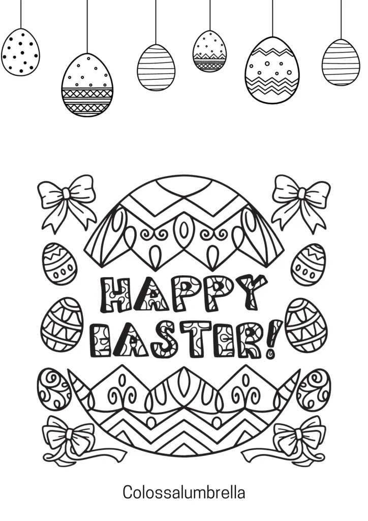 Happy Easter - Free Printable Easter Coloring Pages by Colossalumbrella