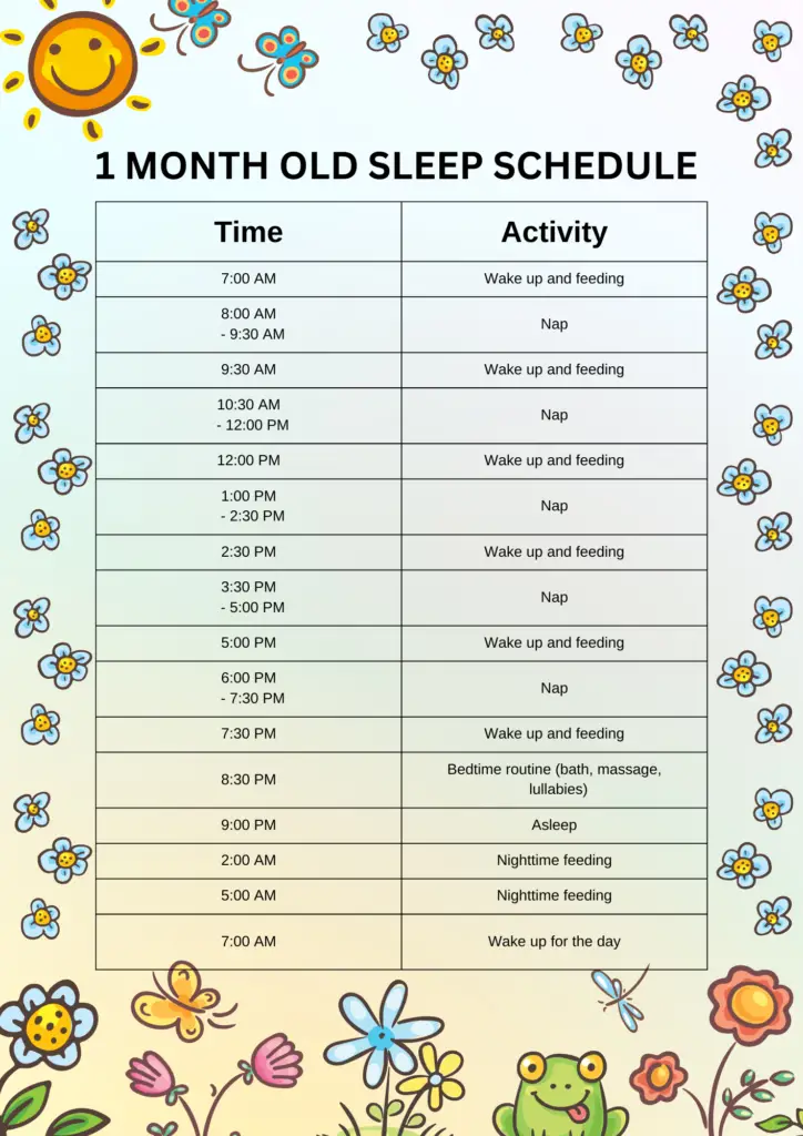 1 month old sleep schedule Printable